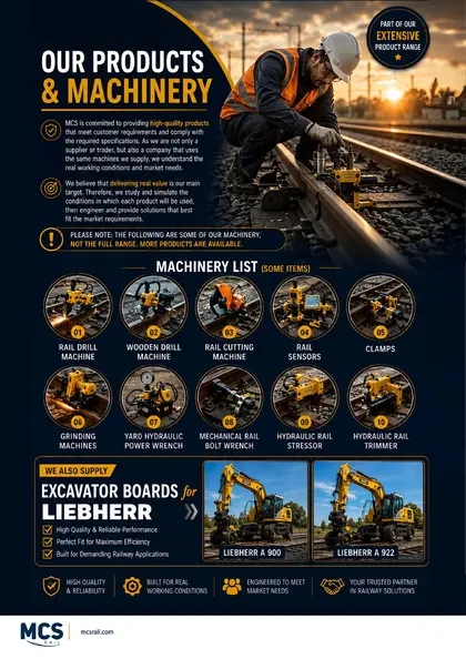 Portfolio page about railway machinery