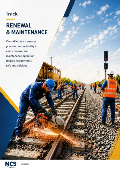 Portfolio page about track renewal and maintenance