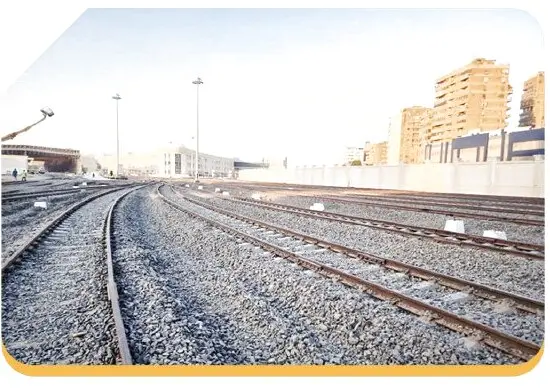 Railway track works at Bashtil Station